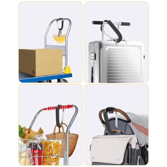 Large Stroller Hooks 2 Pack Heavy Duty Baby Cart Clips for Bags Shopping Accesso - Picture 6 of 7